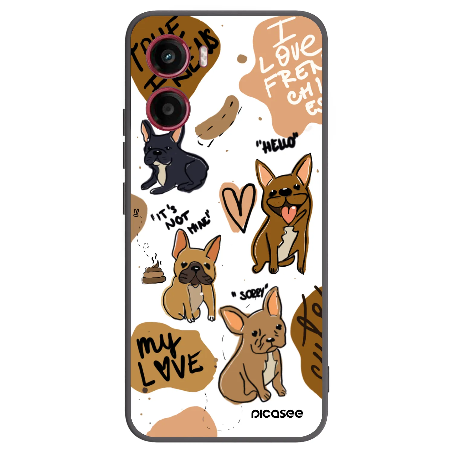 Picasee silikónový čierny obal pre Motorola Moto G05 - Frenchies