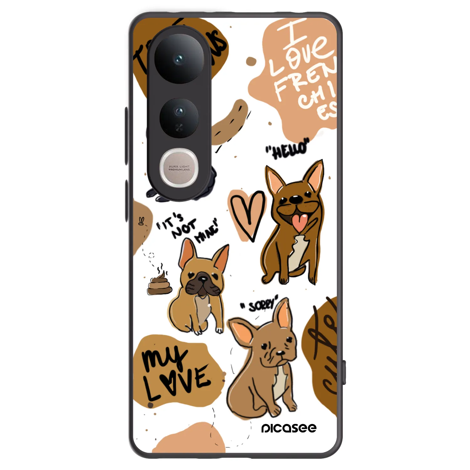 Picasee silikónový čierny obal pre Vivo V50 Lite 5G - Frenchies