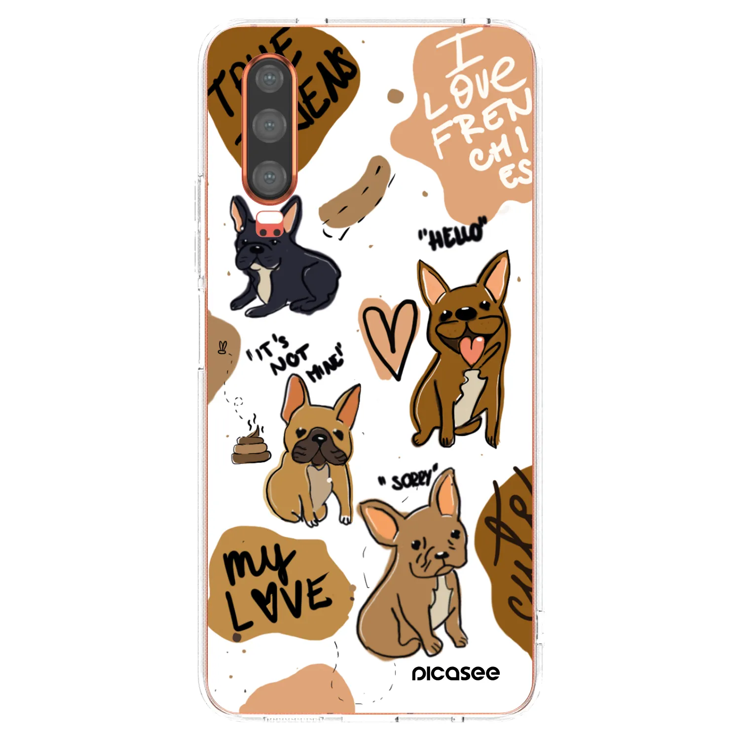 Picasee silikónový prehľadný obal pre Huawei P30 - Frenchies