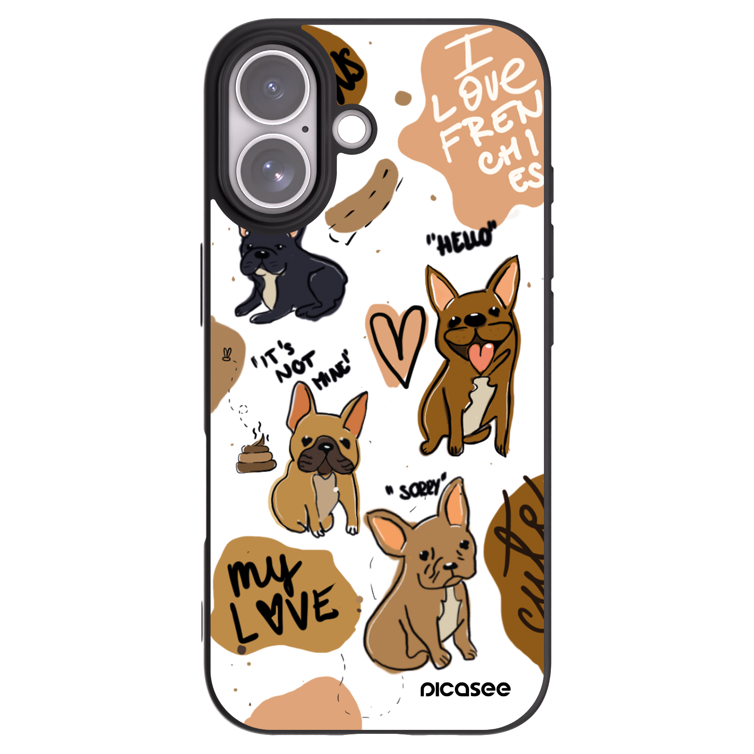 Picasee silikónový čierny obal pre Apple iPhone 17 - Frenchies
