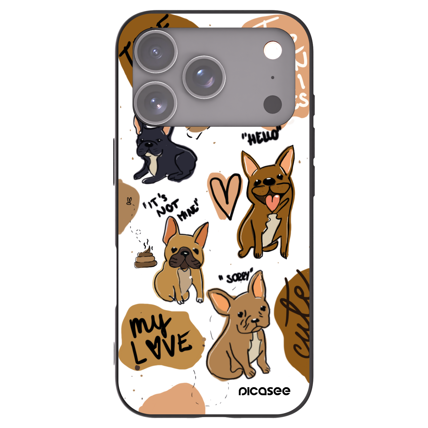 Picasee silikónový čierny obal pre Apple iPhone 17 Pro - Frenchies