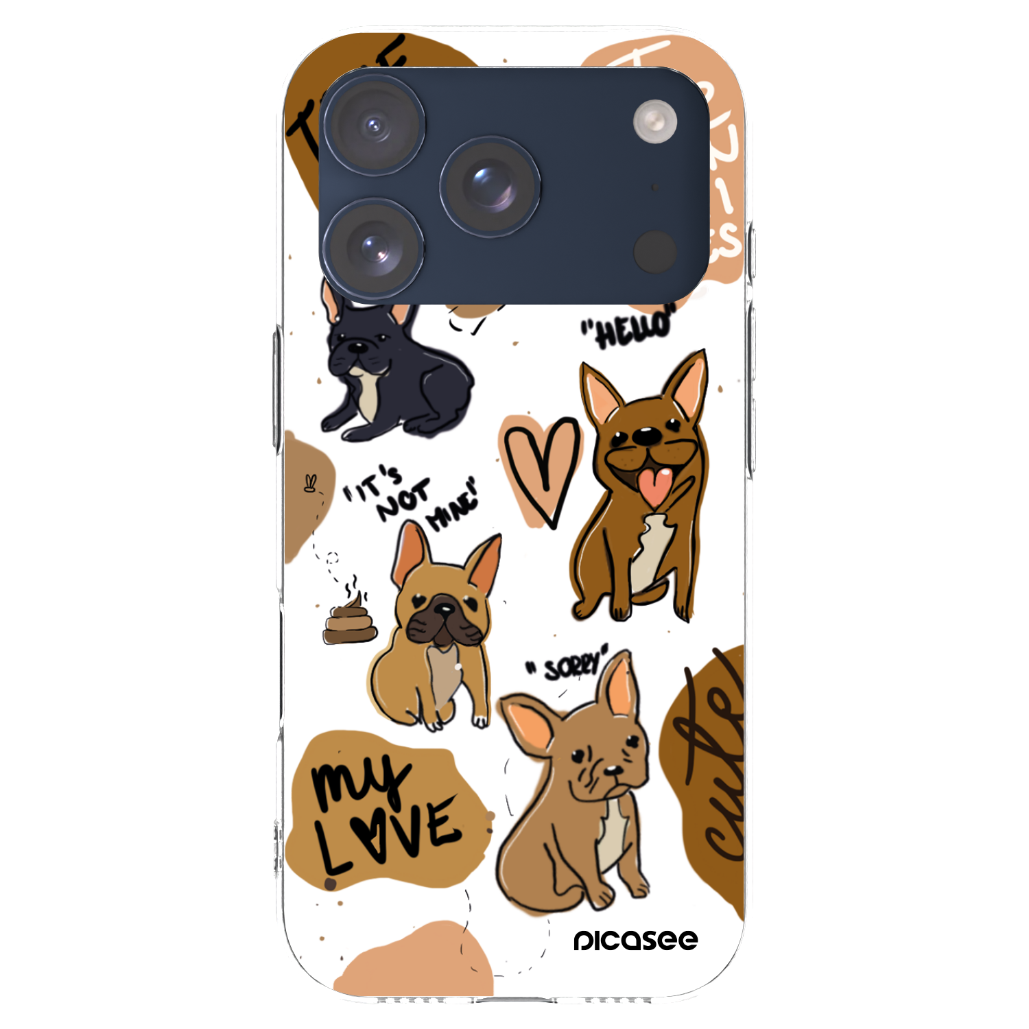 Picasee silikónový prehľadný obal pre Apple iPhone 17 Pro - Frenchies