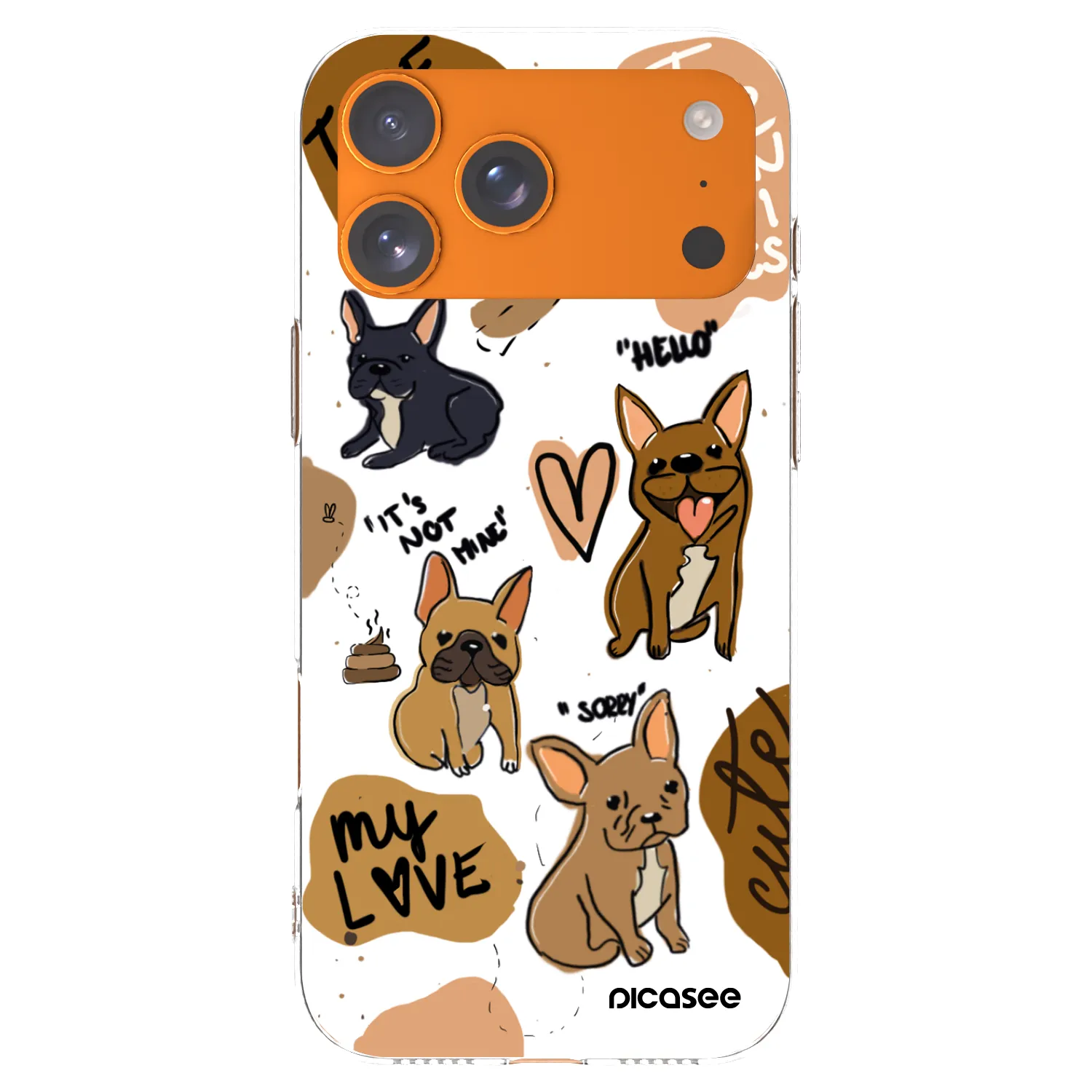Silikónový prehľadný obal pre Apple iPhone 17 Pro Max - Frenchies