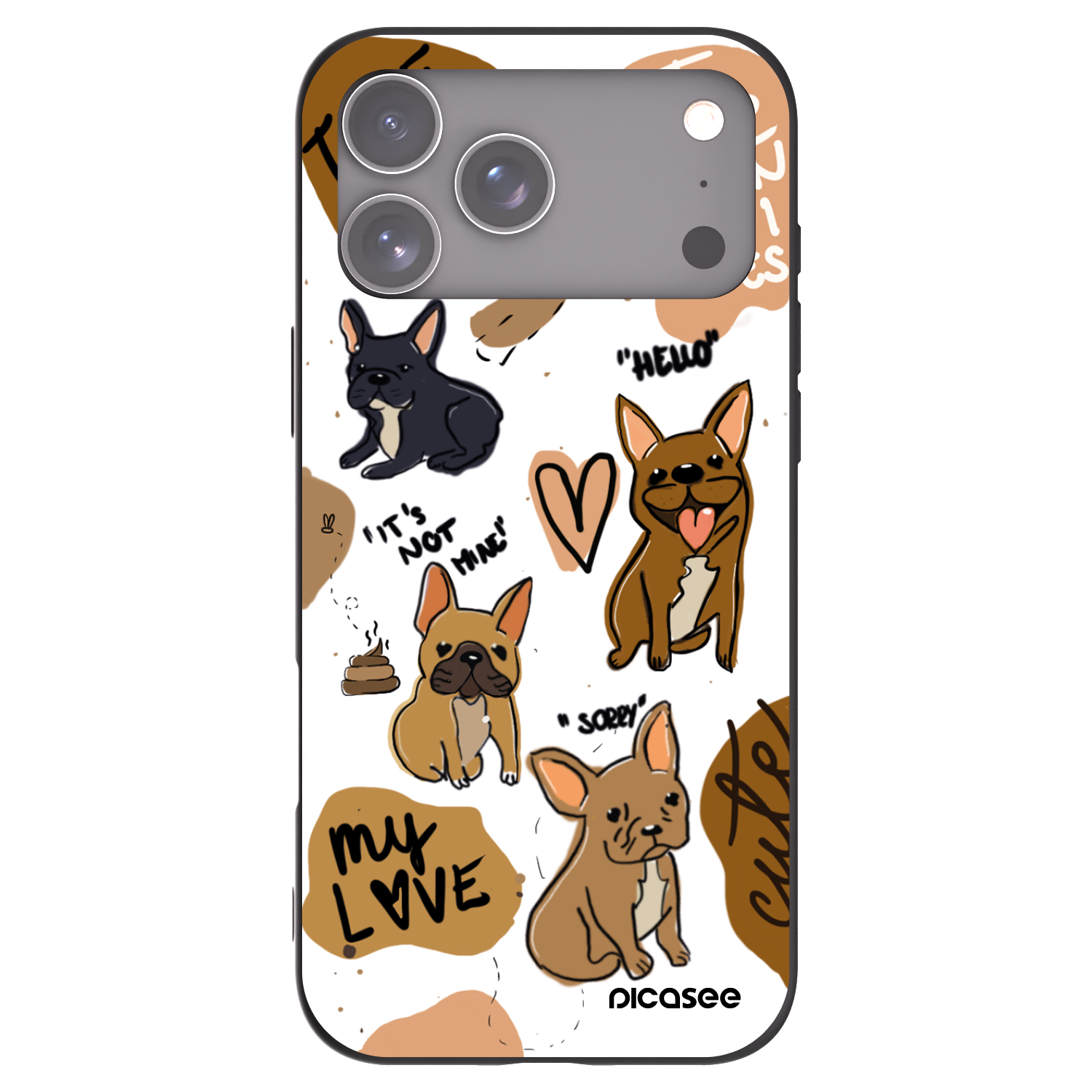 Silikónový čierny obal pre Apple iPhone 17 Pro Max - Frenchies