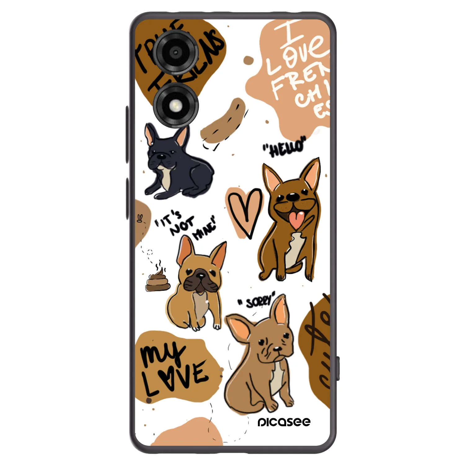 Picasee silikónový čierny obal pre Motorola Moto E14 - Frenchies