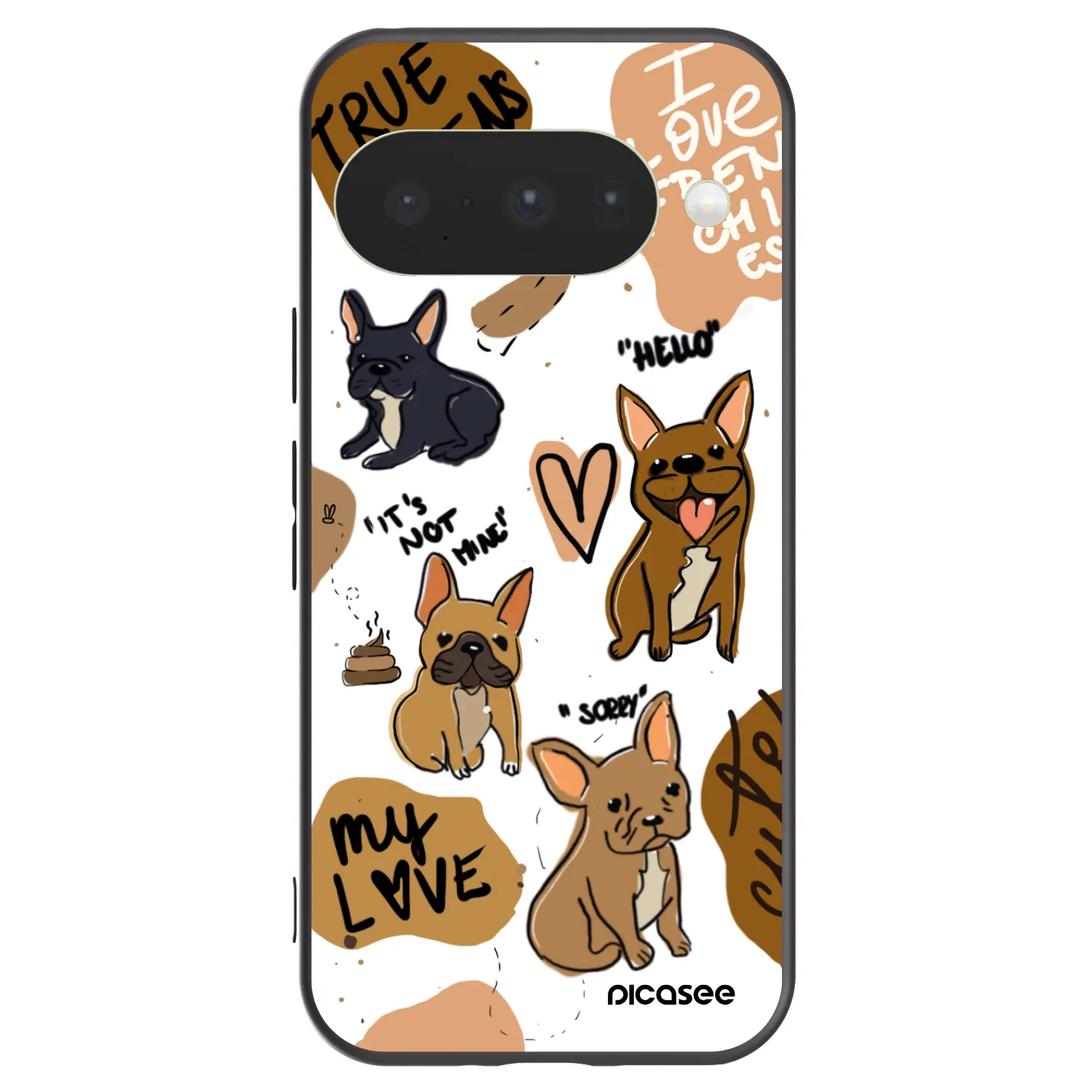 Picasee silikónový čierny obal pre Google Pixel 10 - Frenchies