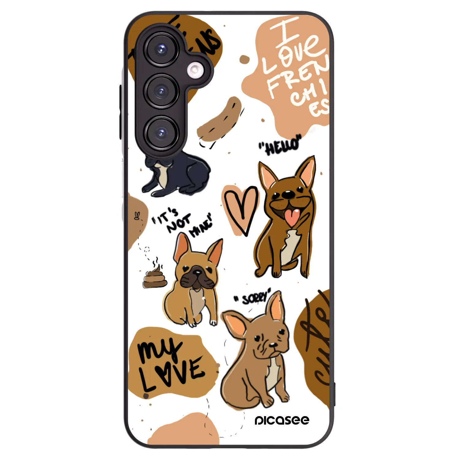 Picasee silikónový čierny obal pre Samsung Galaxy A16 4G - Frenchies
