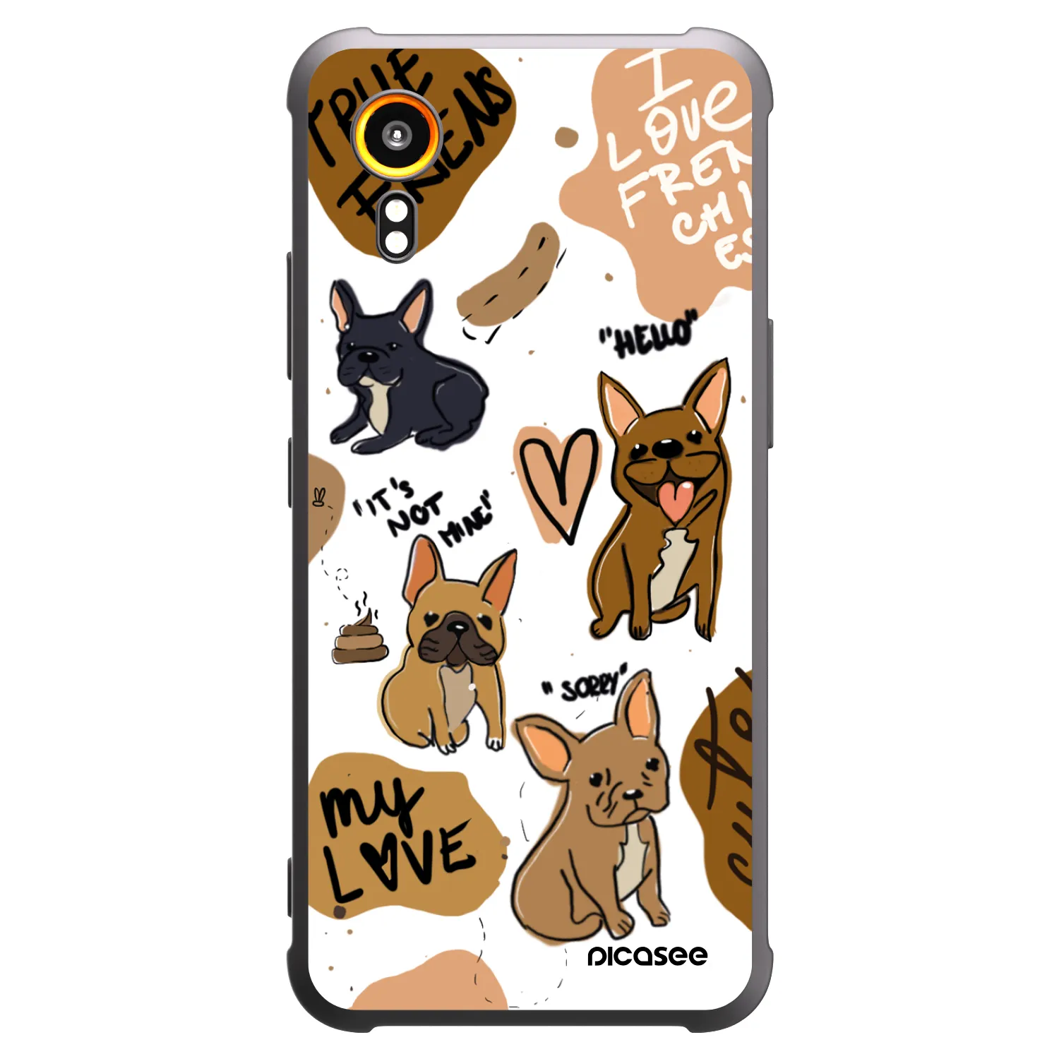 Picasee silikónový čierny obal pre Samsung Galaxy Xcover 7 - Frenchies
