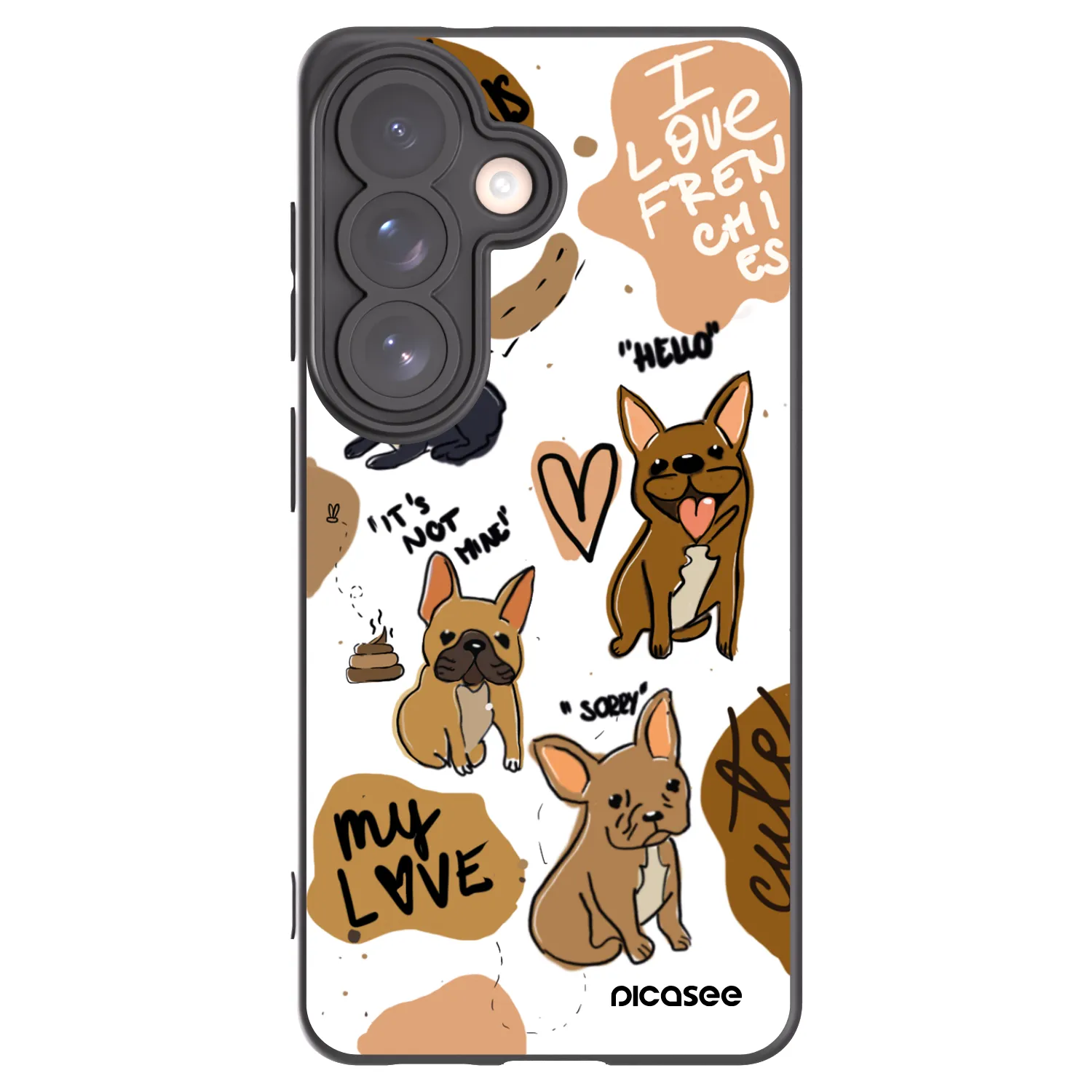 Picasee silikónový čierny obal pre Samsung Galaxy S26 - Frenchies