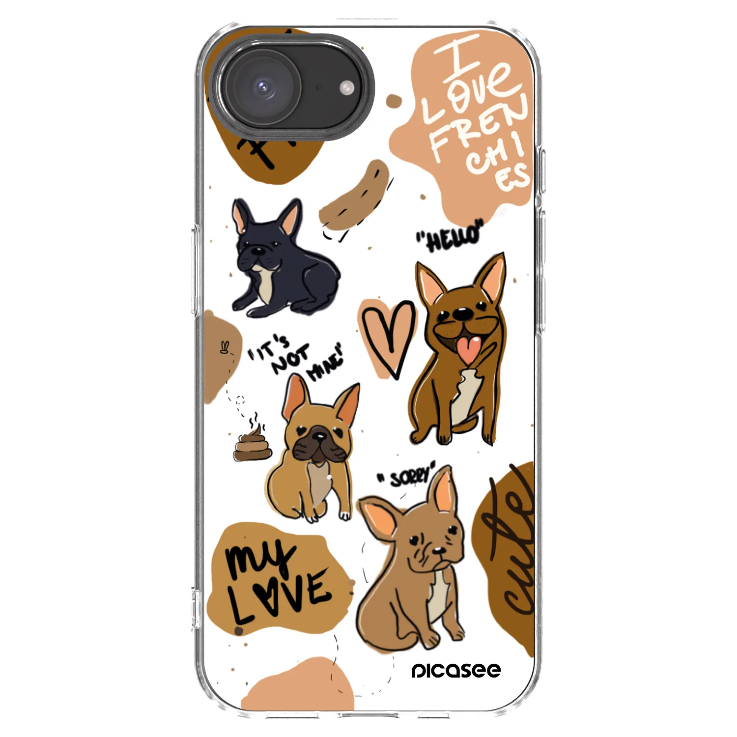 Picasee silikónový prehľadný obal pre Apple iPhone 17e - Frenchies