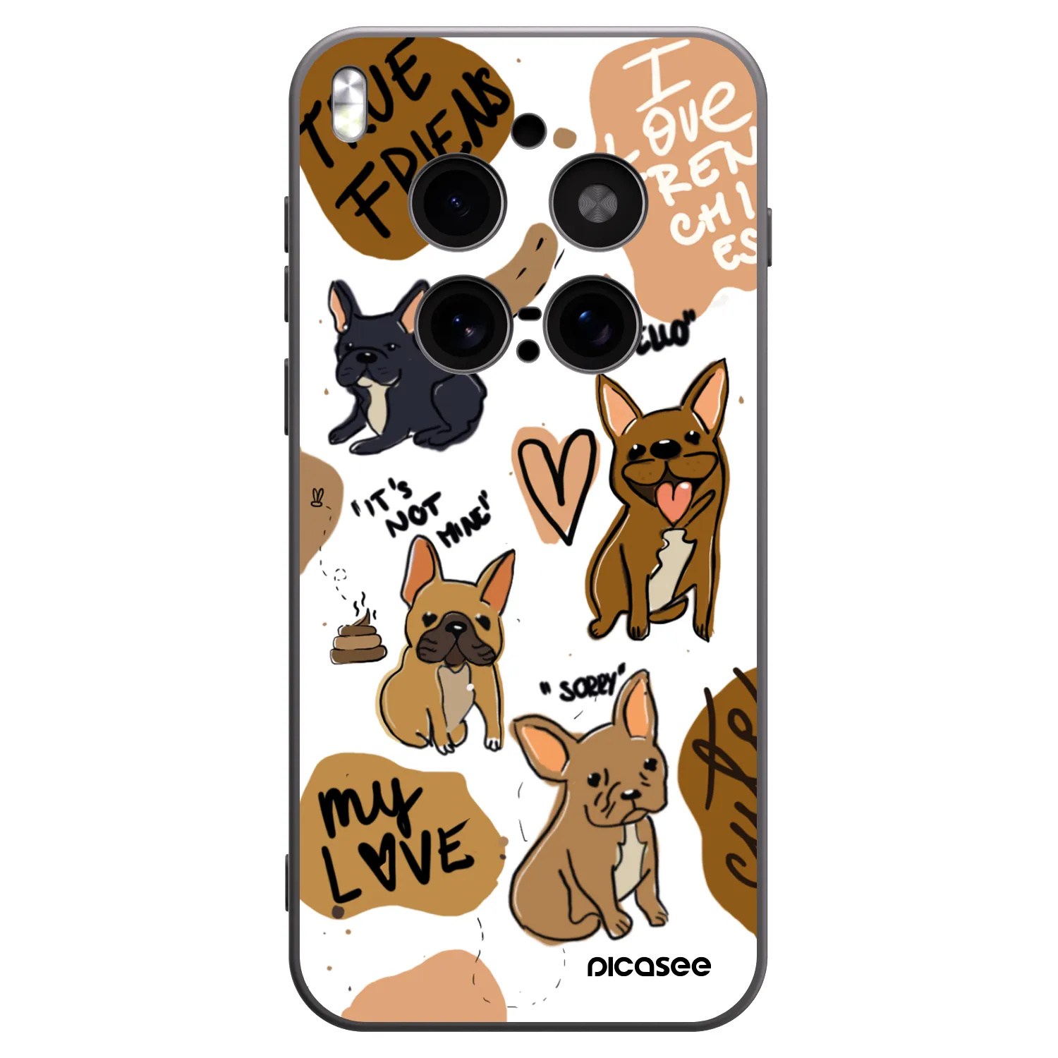 Picasee silikónový čierny obal pre Vivo X300 Pro - Frenchies