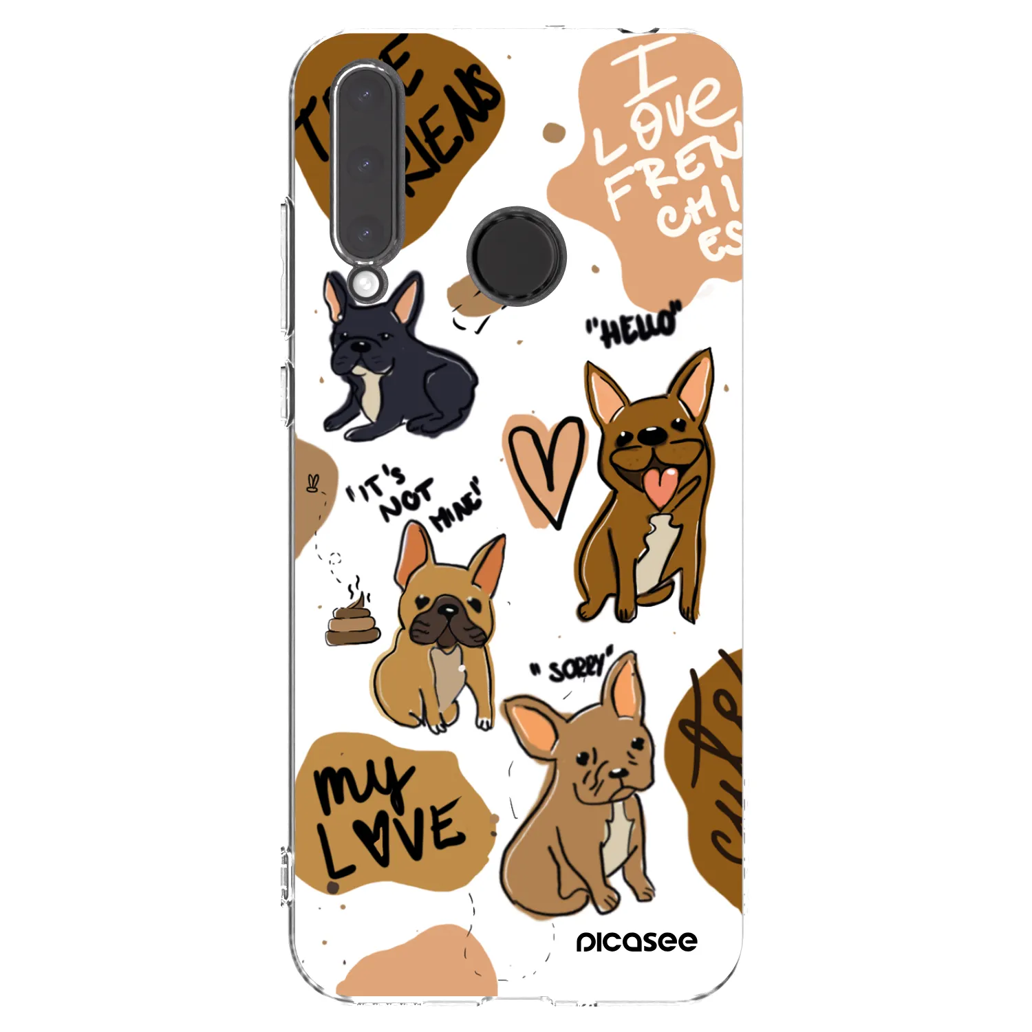 Picasee silikónový prehľadný obal pre Honor 20 Lite - Frenchies