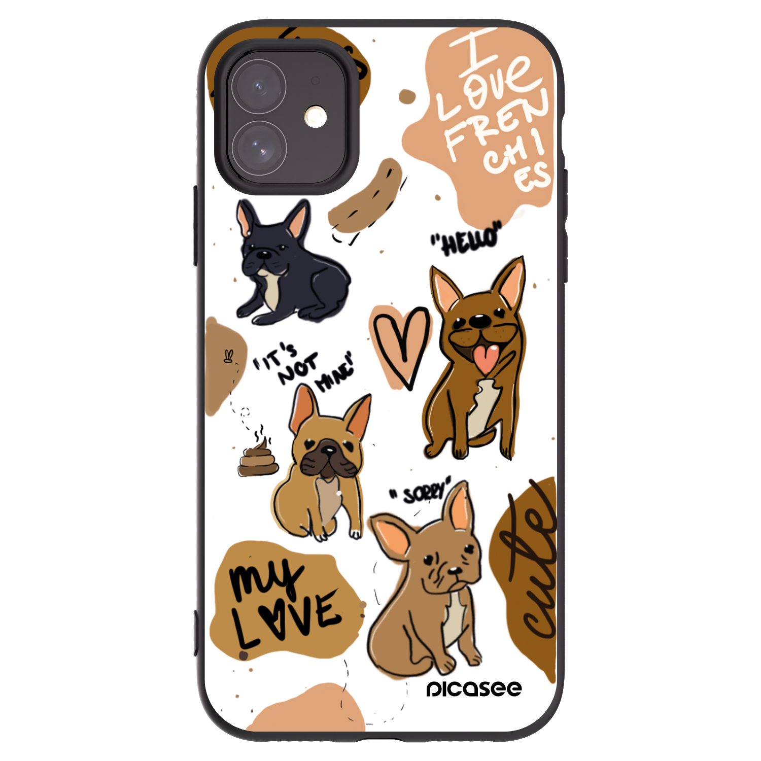 Picasee silikónový čierny obal pre Apple iPhone 11 - Frenchies