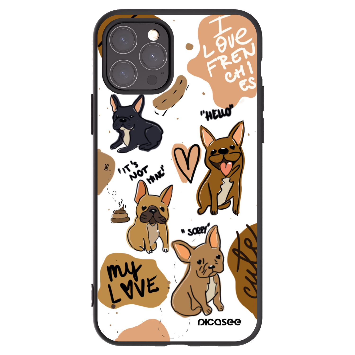 Picasee silikónový čierny obal pre Apple iPhone 11 Pro - Frenchies