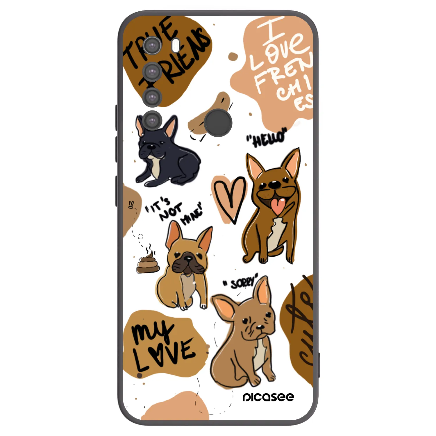 Picasee silikónový čierny obal pre Xiaomi Redmi Note 8 - Frenchies