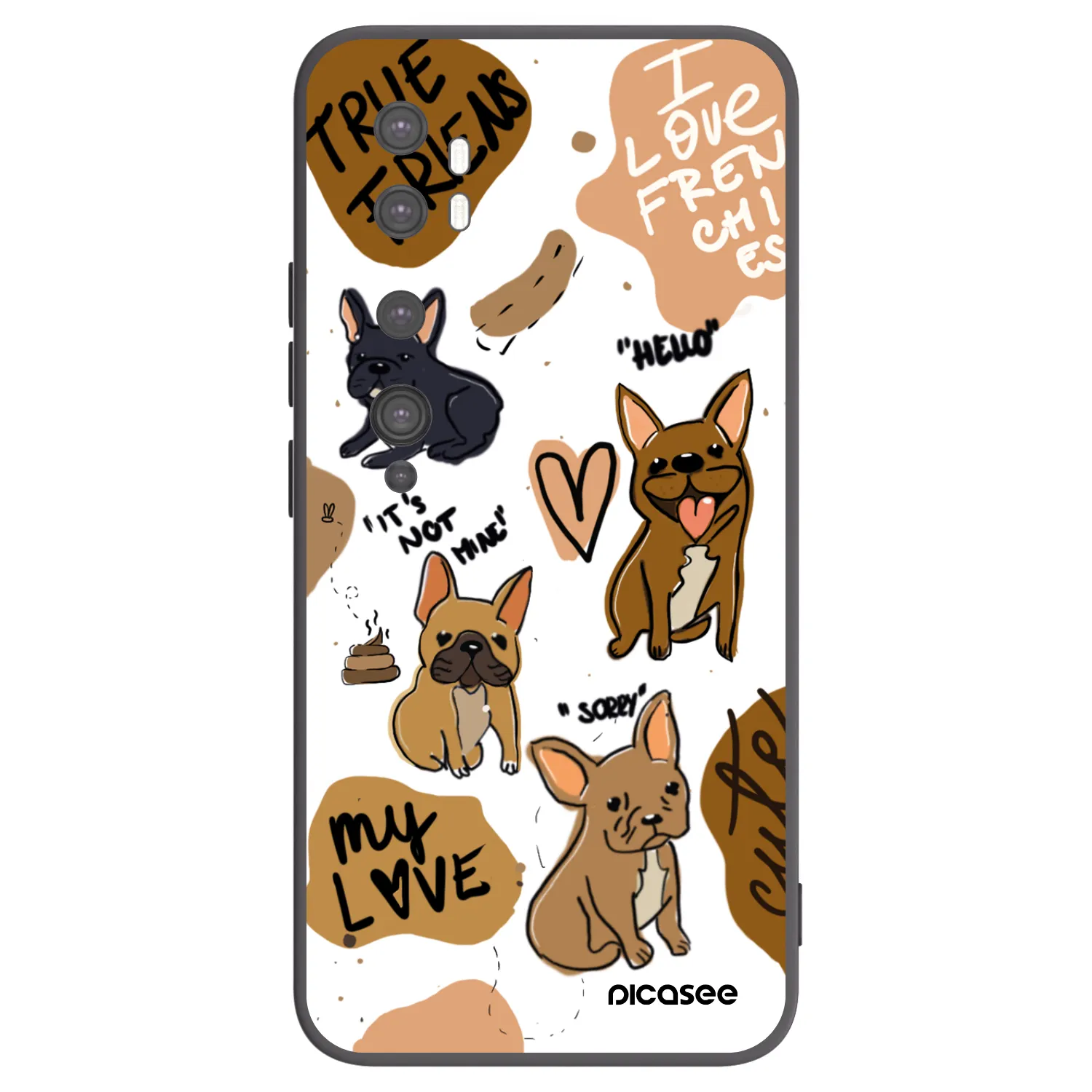 Picasee silikónový čierny obal pre Xiaomi Mi Note 10 (Pro) - Frenchies