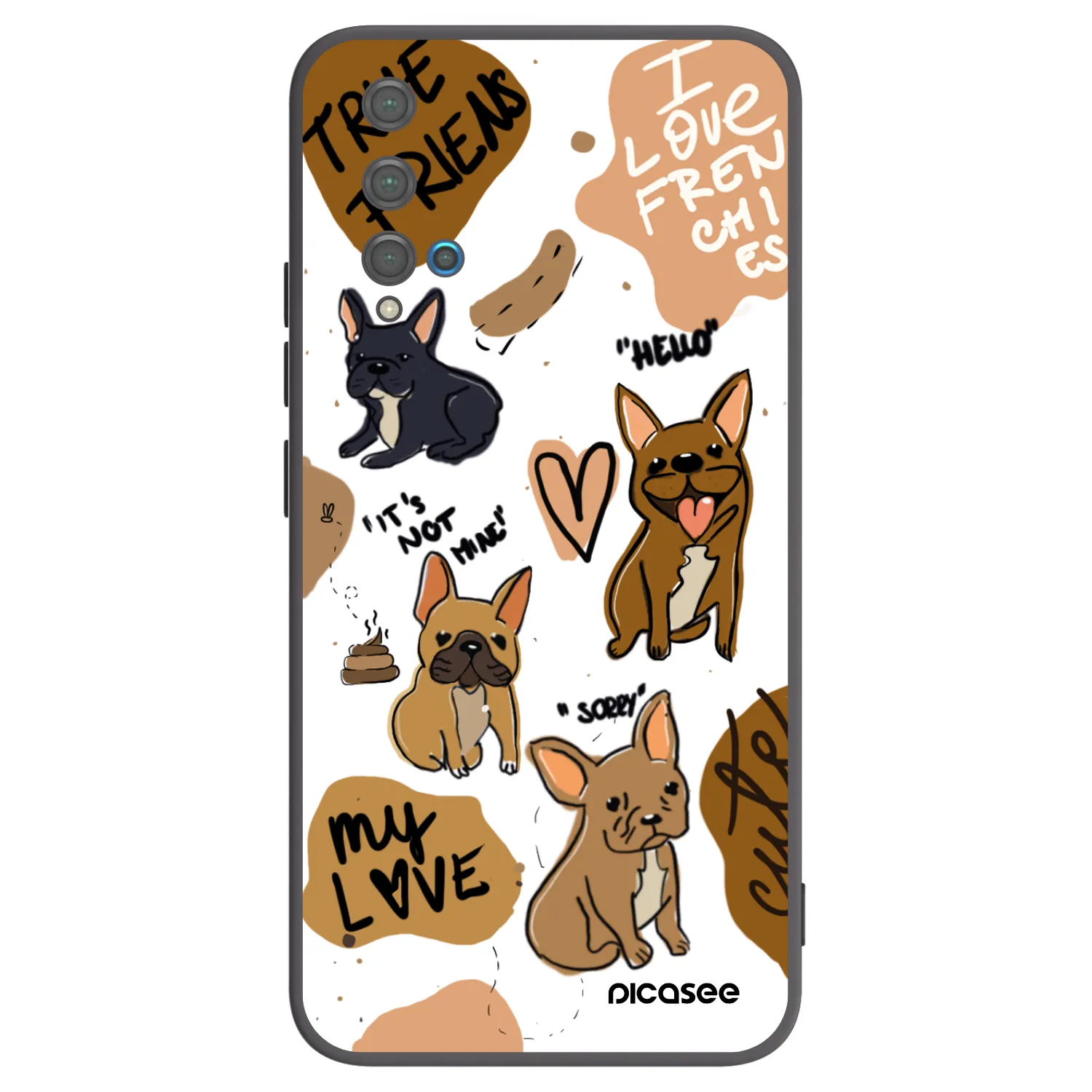 Picasee silikónový čierny obal pre Huawei Nova 5T - Frenchies