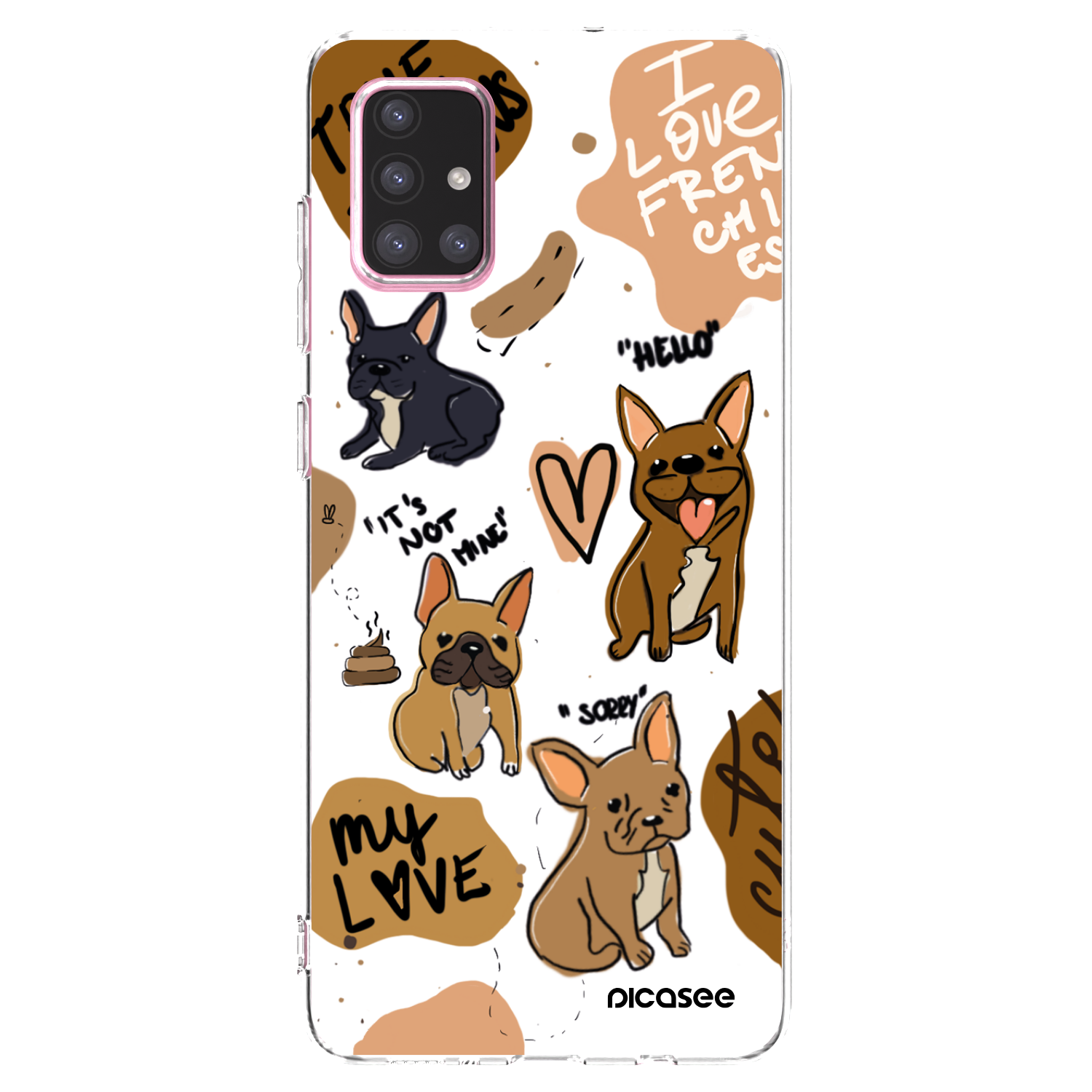 Picasee silikónový prehľadný obal pre Samsung Galaxy A71 A715F - Frenchies