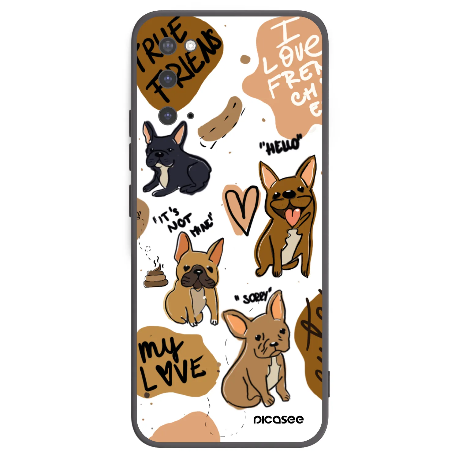 Picasee silikónový čierny obal pre Samsung Galaxy S20 G980F - Frenchies