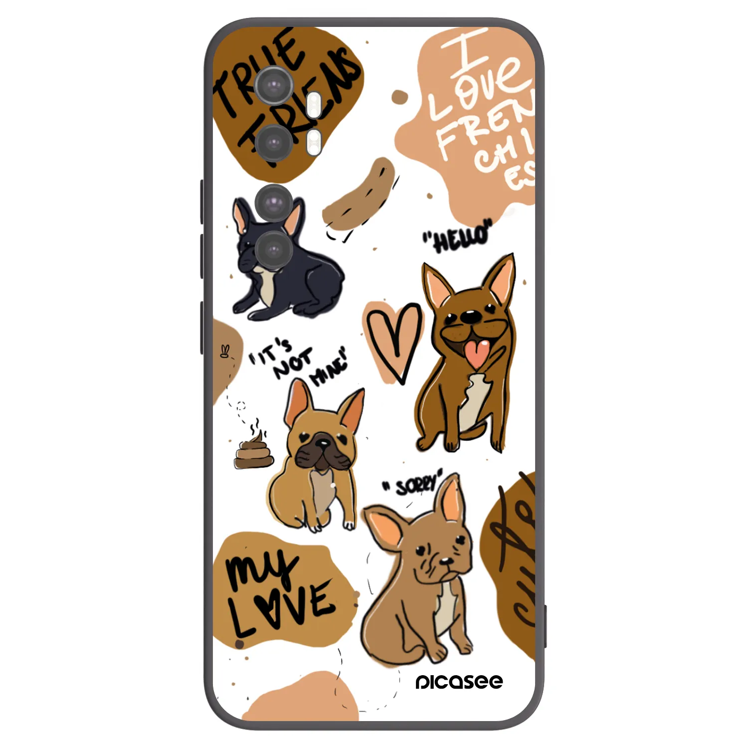 Picasee silikónový čierny obal pre Xiaomi Mi Note 10 Lite - Frenchies
