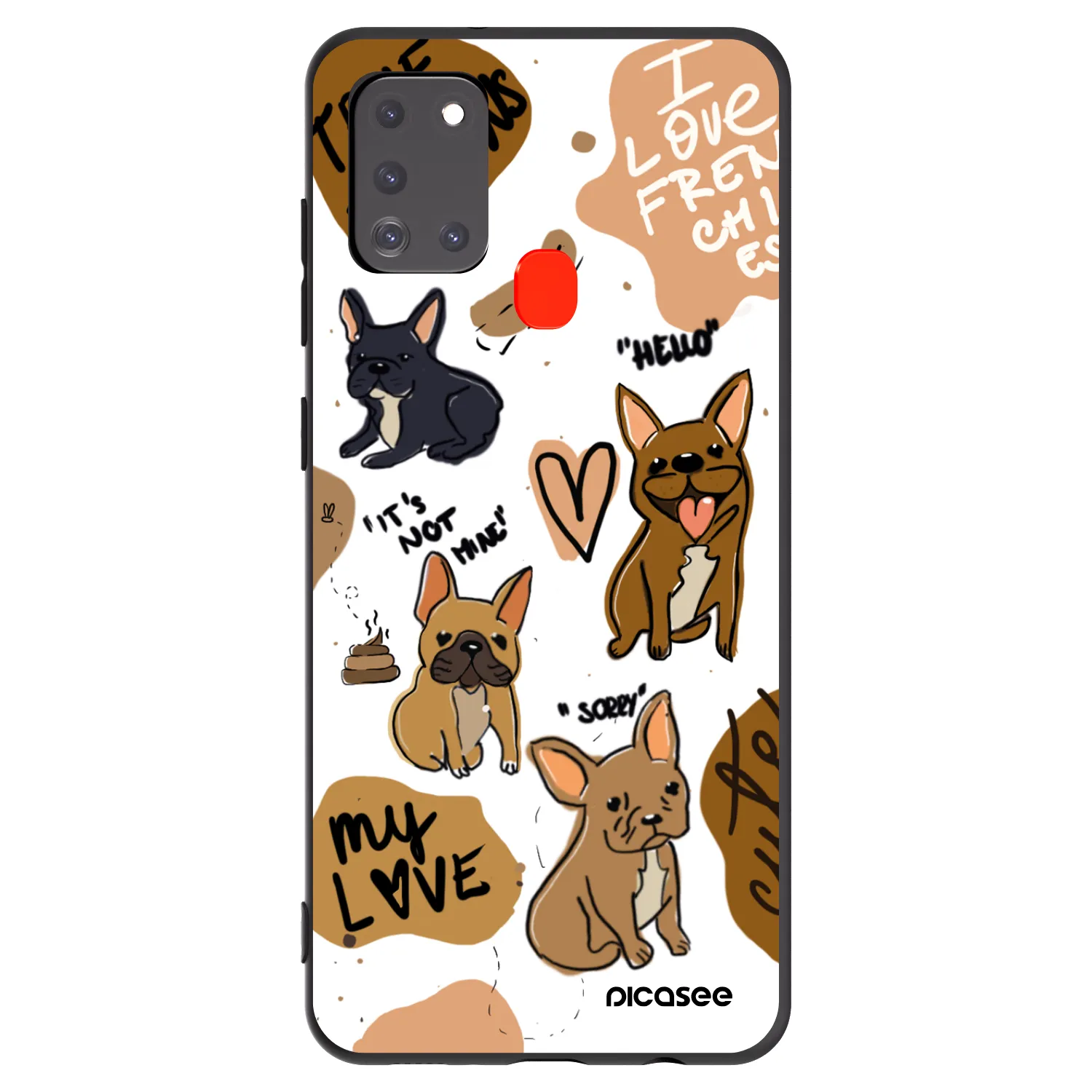 Picasee silikónový čierny obal pre Samsung Galaxy A21s - Frenchies