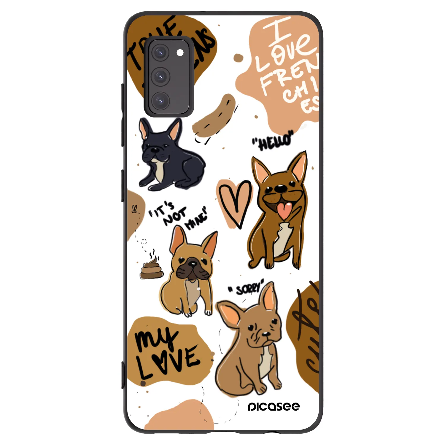 Picasee silikónový čierny obal pre Samsung Galaxy A41 A415F - Frenchies