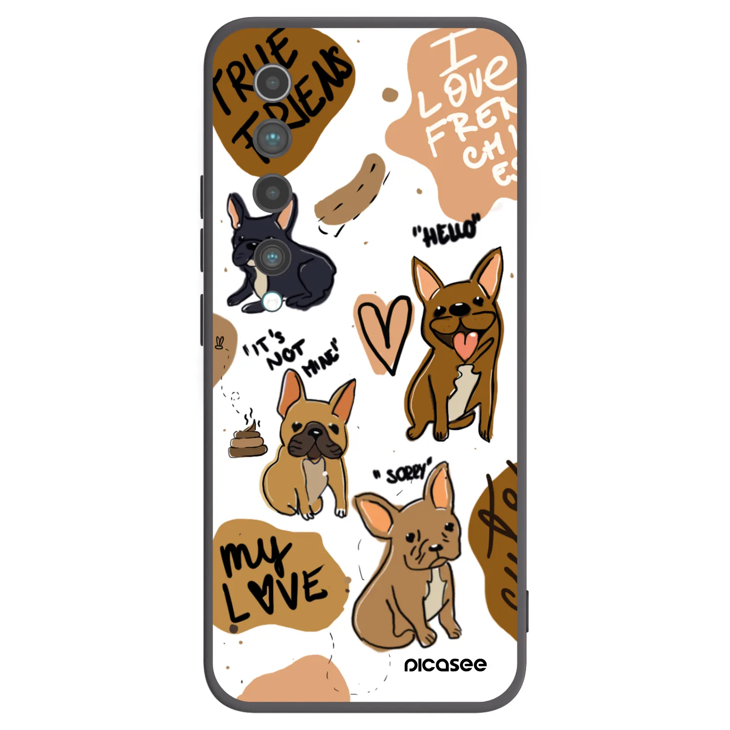 Picasee silikónový čierny obal pre Xiaomi Mi 10 - Frenchies