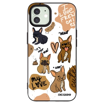 Picasee silikónový čierny obal pre Apple iPhone 12 - Frenchies