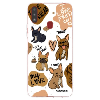 Picasee silikónový prehľadný obal pre Samsung Galaxy A20s - Frenchies