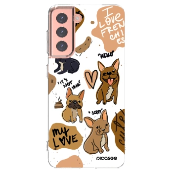 Picasee silikónový prehľadný obal pre Samsung Galaxy S21 5G G991B - Frenchies
