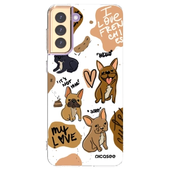 Picasee silikónový prehľadný obal pre Samsung Galaxy S21+ 5G G996F - Frenchies