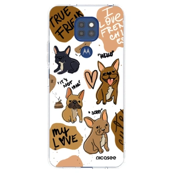 Picasee silikónový prehľadný obal pre Motorola Moto G9 Play - Frenchies