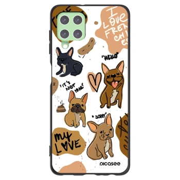 Picasee silikónový čierny obal pre Samsung Galaxy A22 A225F 4G - Frenchies