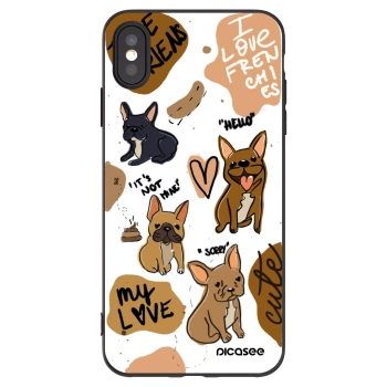 Picasee silikónový čierny obal pre Apple iPhone XS Max - Frenchies
