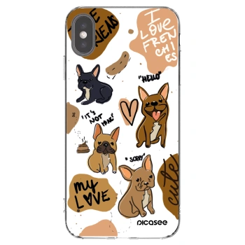 Picasee silikónový prehľadný obal pre Apple iPhone XS Max - Frenchies