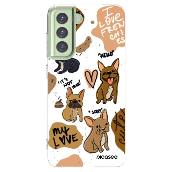 Picasee silikónový prehľadný obal pre Samsung Galaxy S21 FE 5G - Frenchies