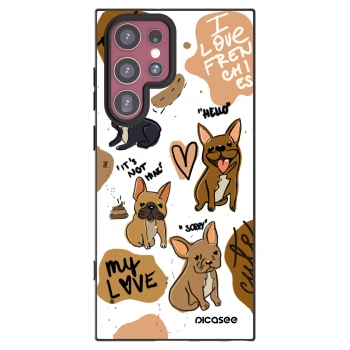 Picasee silikónový čierny obal pre Samsung Galaxy S22 Ultra 5G - Frenchies