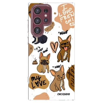 Picasee silikónový prehľadný obal pre Samsung Galaxy S22 Ultra 5G - Frenchies