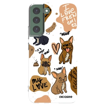 Picasee silikónový prehľadný obal pre Samsung Galaxy S22+ 5G - Frenchies