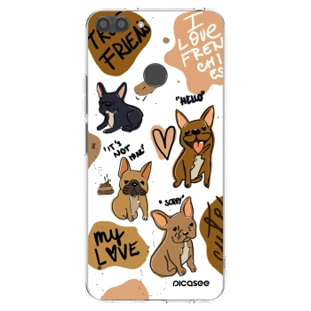 Picasee silikónový prehľadný obal pre Huawei P Smart - Frenchies