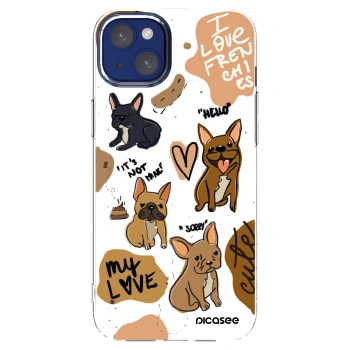 Picasee silikónový prehľadný obal pre Apple iPhone 14 Plus - Frenchies
