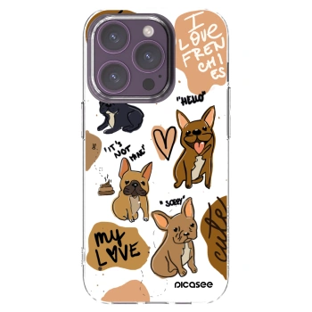 Picasee silikónový prehľadný obal pre Apple iPhone 14 Pro - Frenchies