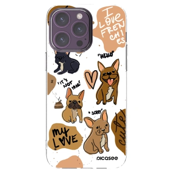 Picasee silikónový prehľadný obal pre Apple iPhone 14 Pro Max - Frenchies