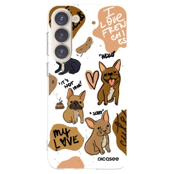 Picasee silikónový prehľadný obal pre Samsung Galaxy S23+ 5G - Frenchies