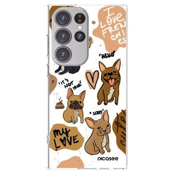 Picasee silikónový prehľadný obal pre Samsung Galaxy S23 Ultra 5G - Frenchies