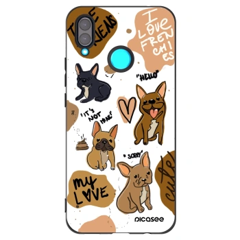 Picasee silikónový čierny obal pre Huawei Nova 3 - Frenchies