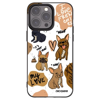 Picasee silikónový čierny obal pre Apple iPhone 15 Pro Max - Frenchies