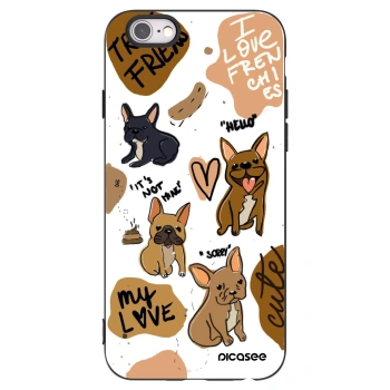 Picasee silikónový čierny obal pre Apple iPhone 6/6S - Frenchies