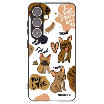 Picasee silikónový čierny obal pre Samsung Galaxy S24 S921B 5G - Frenchies