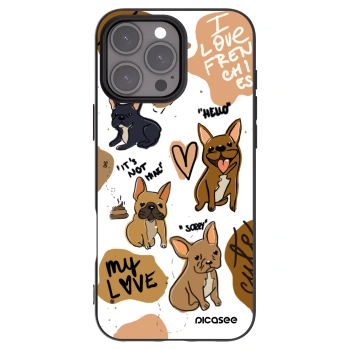 Picasee silikónový čierny obal pre Apple iPhone 16 Pro Max - Frenchies